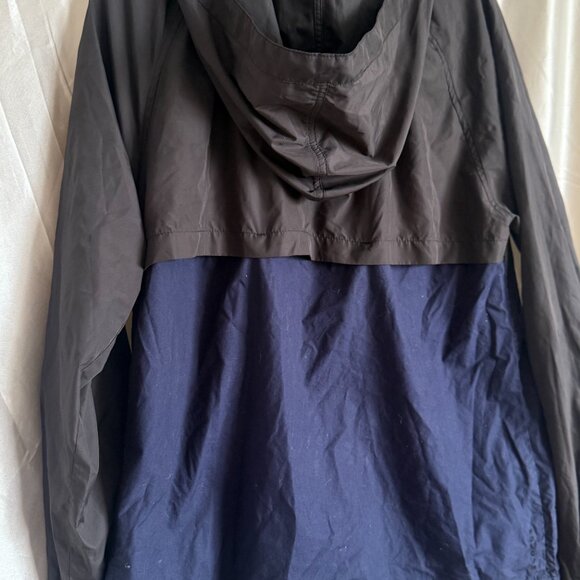 Volcom Ermont Water Resistant Hooded Windbreaker Jacket Men’s Large Black Navy - Picture 2 of 3